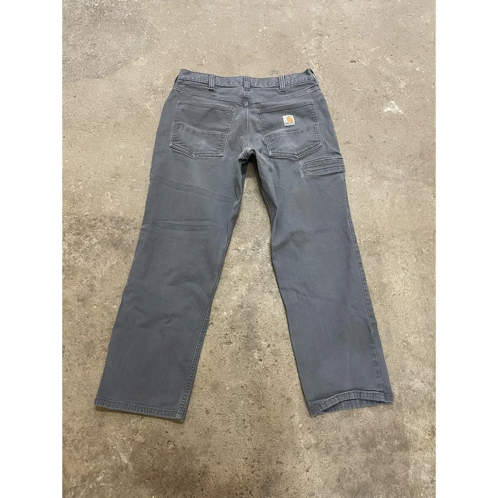 Carhartt Pants‎ Mens 32x28 Gray Relaxed Fit Canvas Carpenter Work 102517-039
